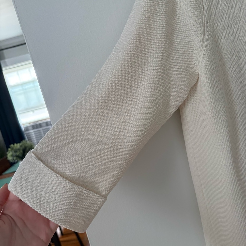Ann Taylor Factory Elegant Cream Open-Front Cardigan - Picture 3 of 11